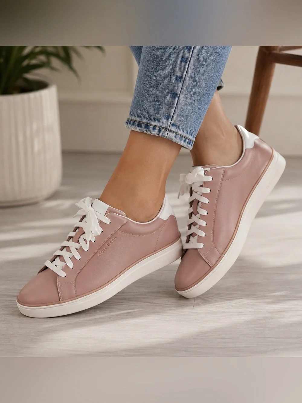 Cole Haan GrandPro Topspin Blush Pink Leather Sneakers Women’s Size 8.5